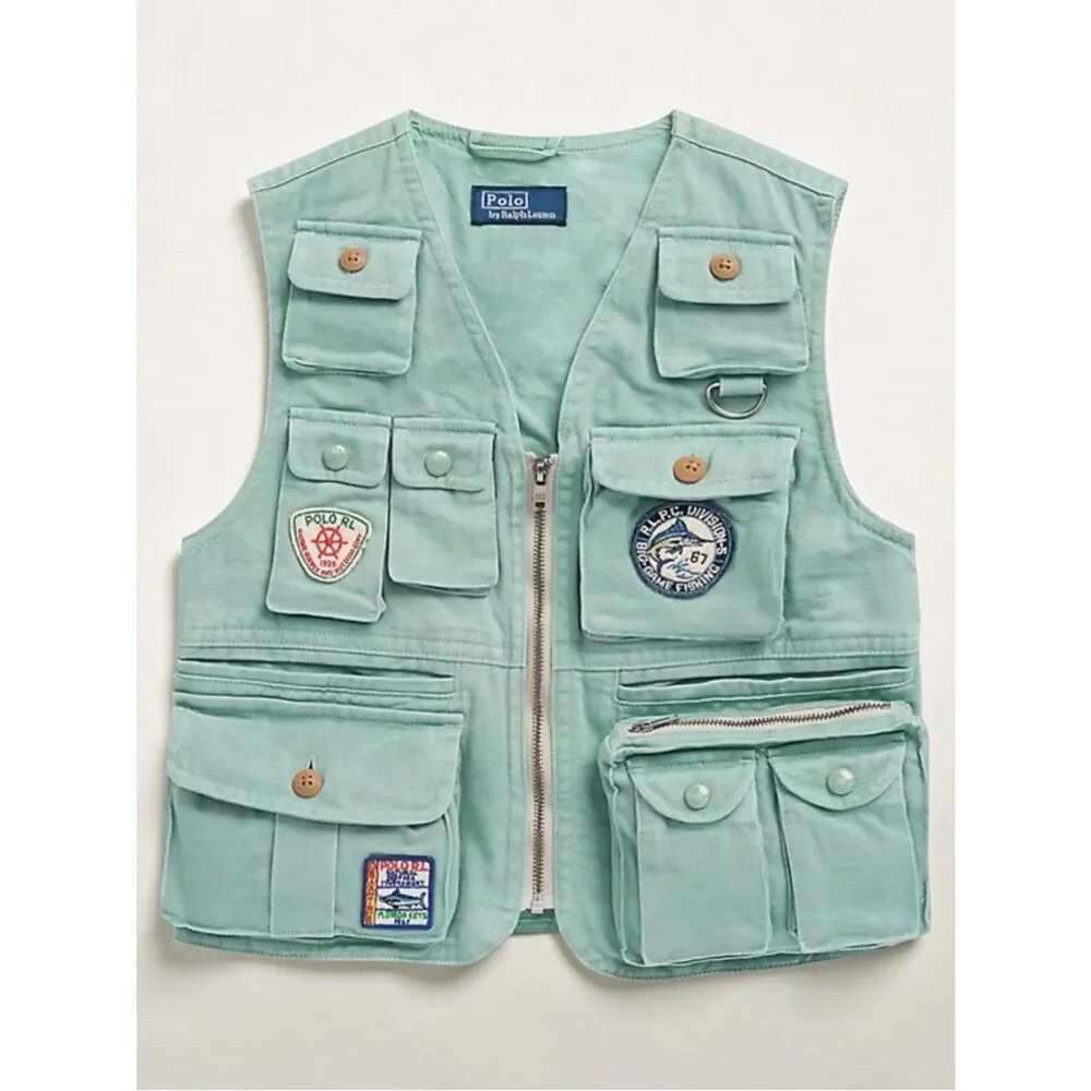 Polo Ralph Lauren Boys Size 6 Mint Green Key West Fishing Utility Vest NWT Rare